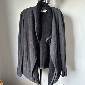 UGG FAUX SHEARLING SHAWL CARDIGAN IN BLACK 
Size Large